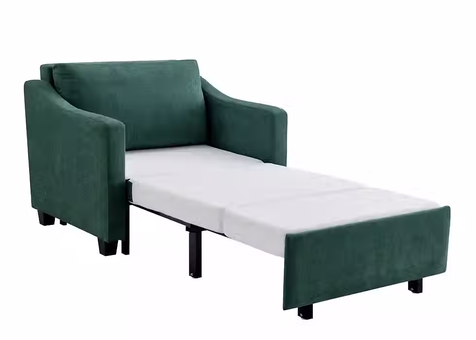 Nico Twin Sleeper Chair Green Open