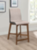 "Logan" Counter Height Stools Light Grey And Natural Walnut  Room Scene