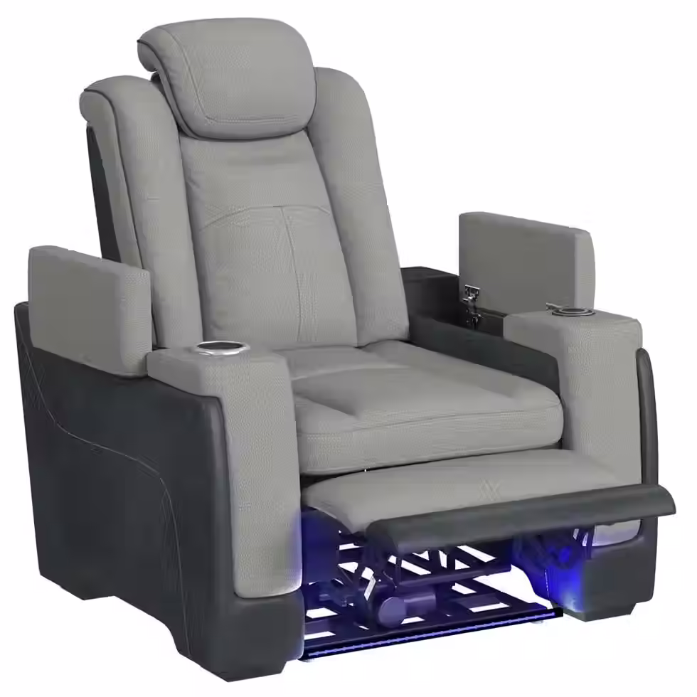 Lantana Power Armchair Angel View Grey Open