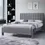 Miniatura: Perla Platform Bed Upholstered in Grey Fabric Room Scene