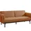 Thumbnail: Nadia Futon Sofa Upholstered in Orange Fabric Angle View