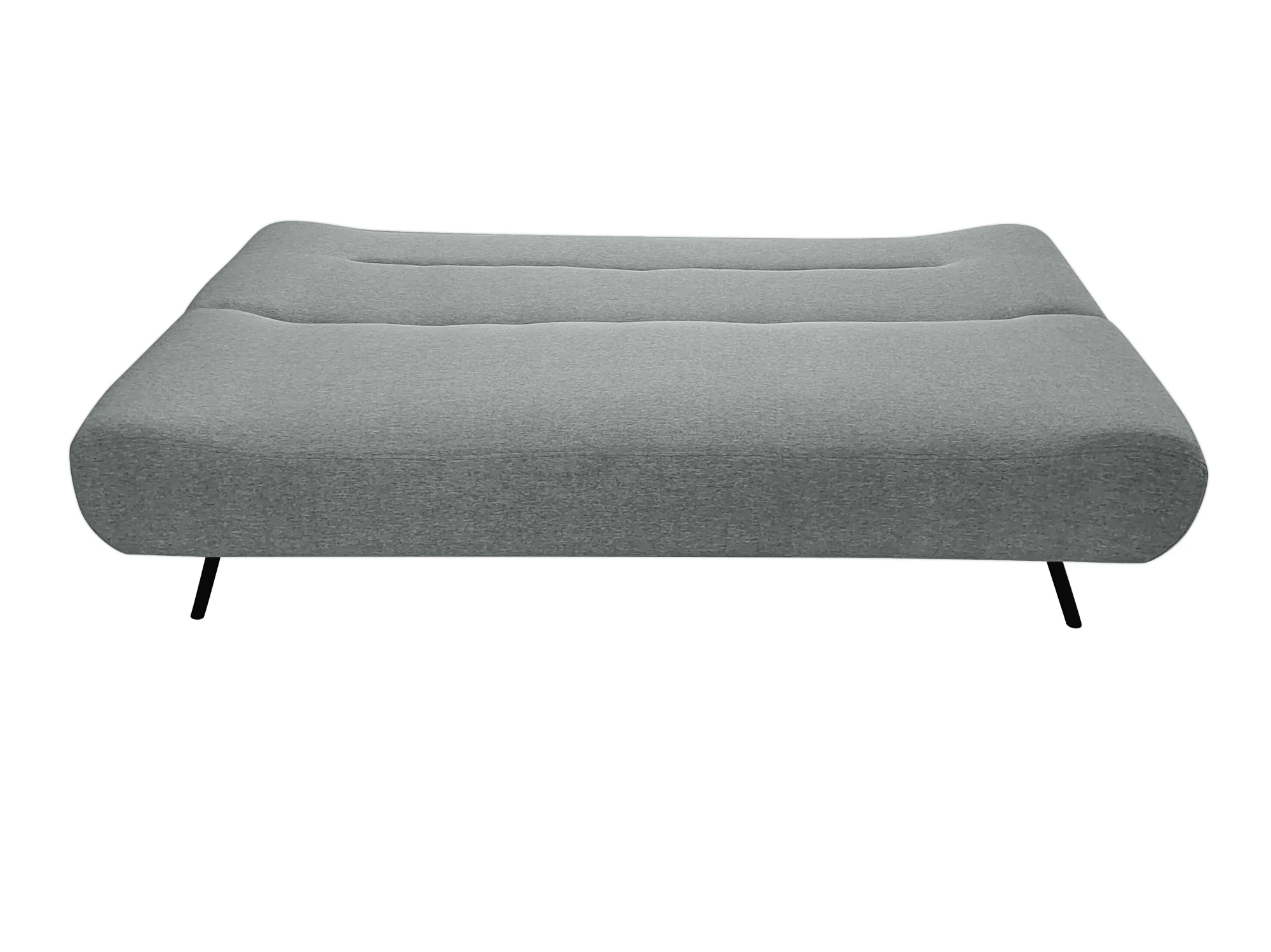 Cooper Retro Futon Couch in Light Grey Fabric Font View Open