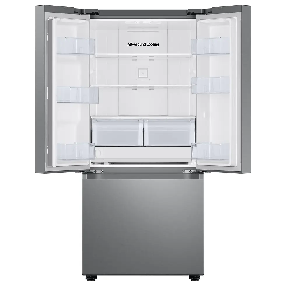 Miniatura: Samsung 22 cu. ft. Smart 3-Door French Door Refrigerator Front View Door Open