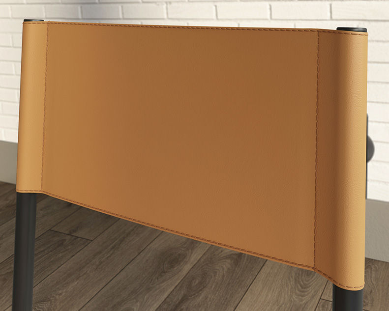 Thumbnail: "Boulevard Café" Dining Chair Set with Faux Leather Back Camel Back Detail