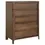 Miniatura: Maderia Five Drawer Chest in Walnut Finish Angle View