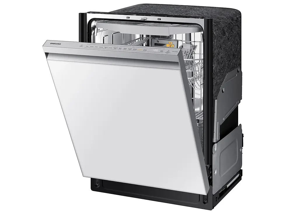 Miniatura: Bespoke White Glass Dishwasher Angle View
