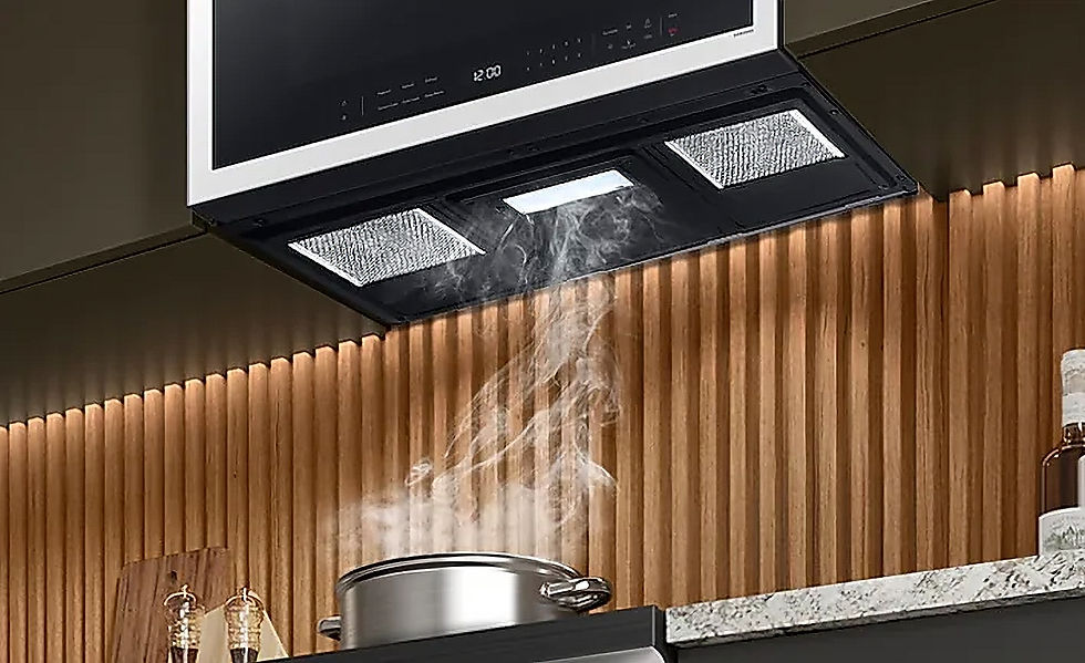 Miniatura: Bespoke 2.1 cu. ft. Over-the-Range Microwave with Wi-Fi in White Glass Extractor Feature