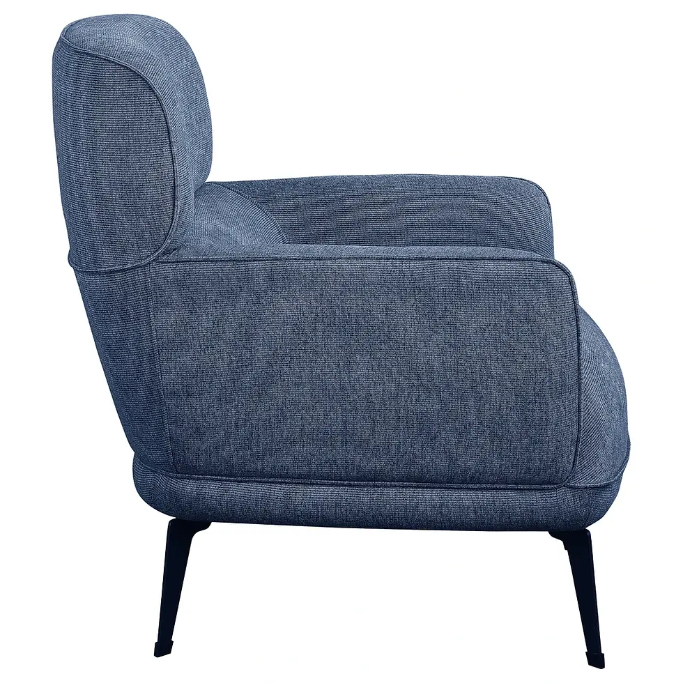 Thumbnail: Andrea Upholstered Accent Arm Chair Blue Side View