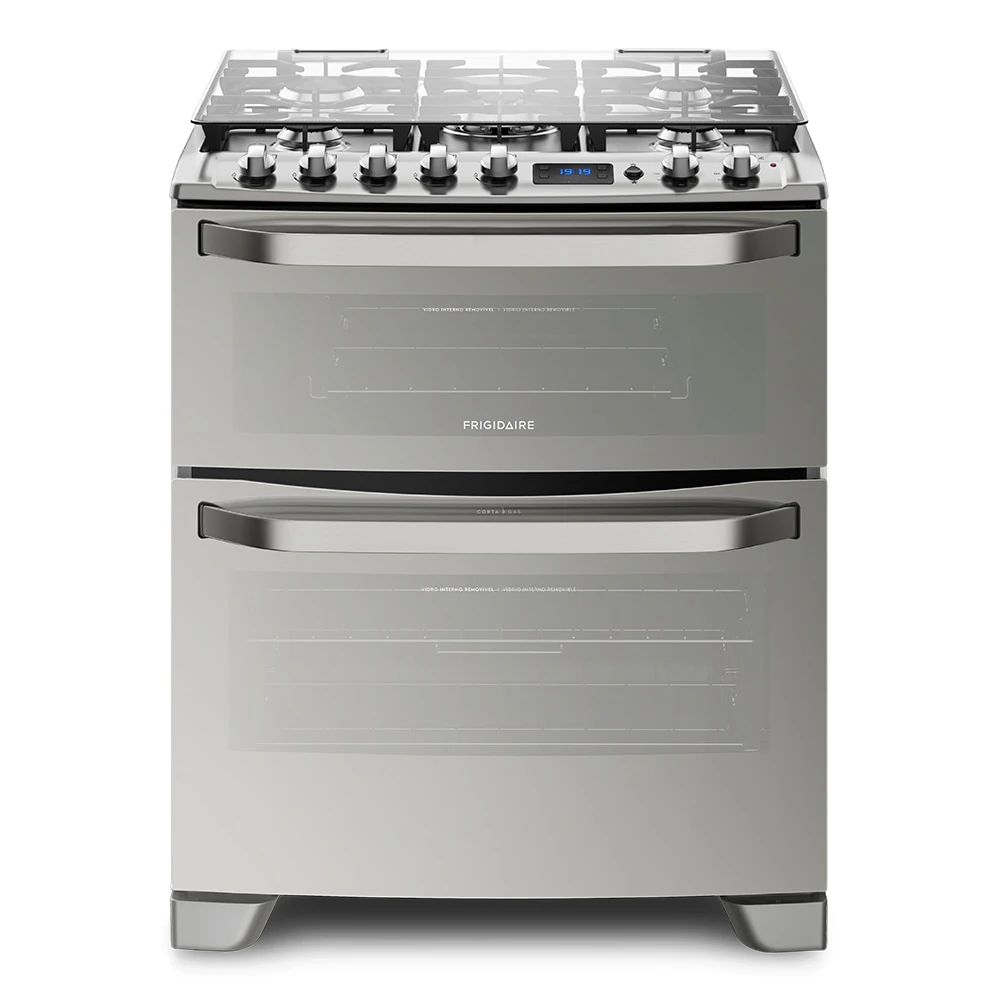 "Frigidaire" 30" Double Oven Gas Range in Stainless Steel Front View