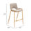 Thumbnail: Desi Counter Stool with Back Beige and Gold with Dimensions