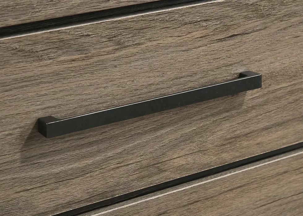 Miniatura: Baker Tall Nightstand with Drawers in Brown And Light Taupe Handle Detail