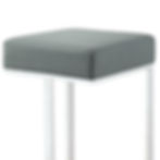 "Gervase" Square Counter Height Stool Grey And Chrome Seat Detail