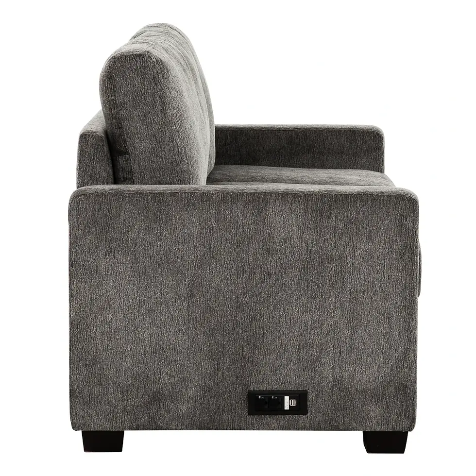 Thumbnail: Horus Sofa Sleeper Queen in Grey Fabric Side View