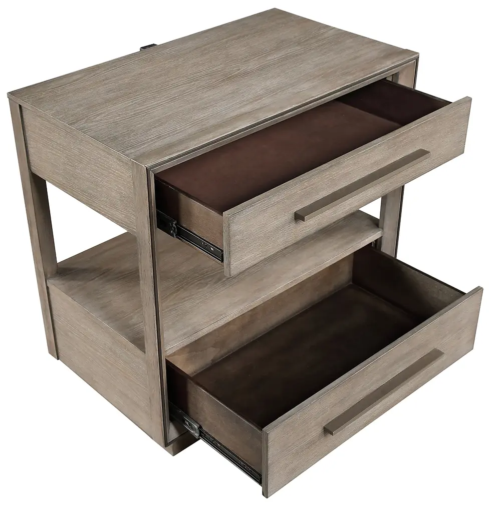Thumbnail: Durango 2-Drawer Nightstand with USB Charger Top view Drawers open