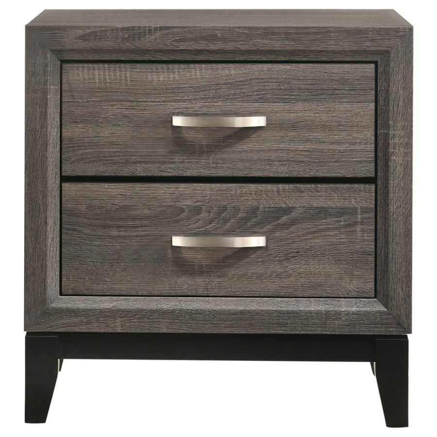 Miniatura: Watson 2-Drawer Nightstand in Grey Front View