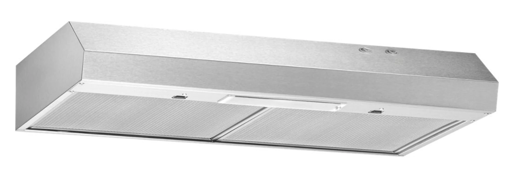 Whirlpool 30" Under Cabinet Range Hood in Stainless Steel Bottom Angle View