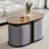 Thumbnail: Catalina Ottoman Coffee Table In Grey and Natural Room Scene