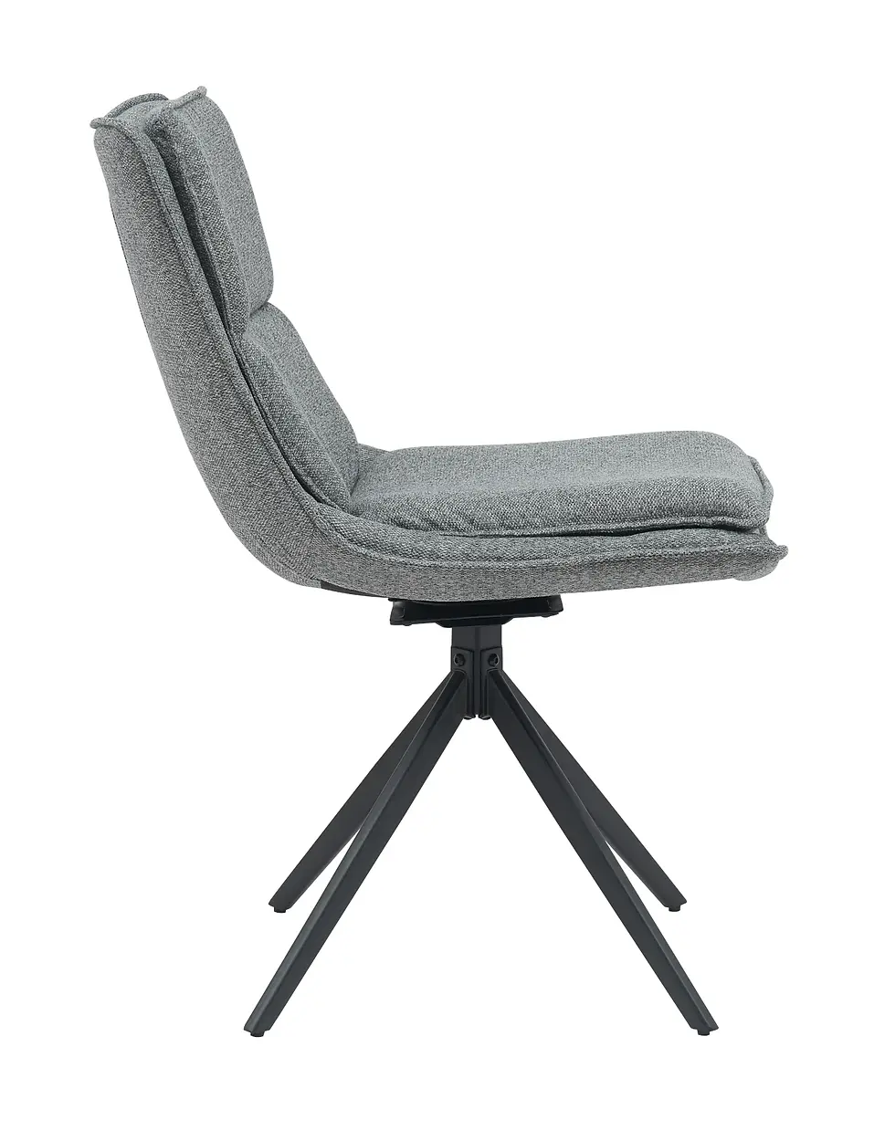 Thumbnail: Storia Small Swivel Chair For Dining Room in Grey Side View
