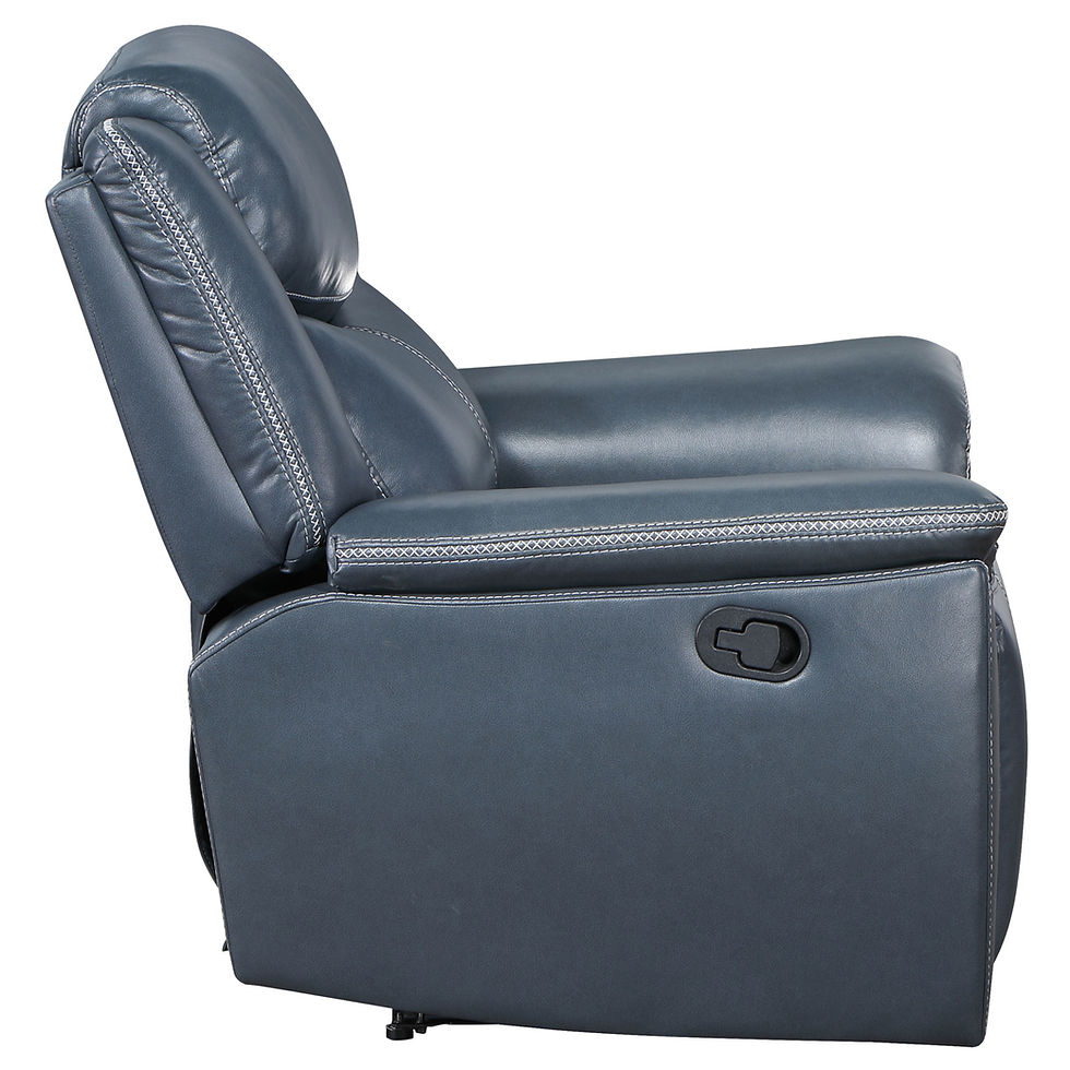 Miniatura: Sloane Blue Recliner Chair in Faux Leather Side View