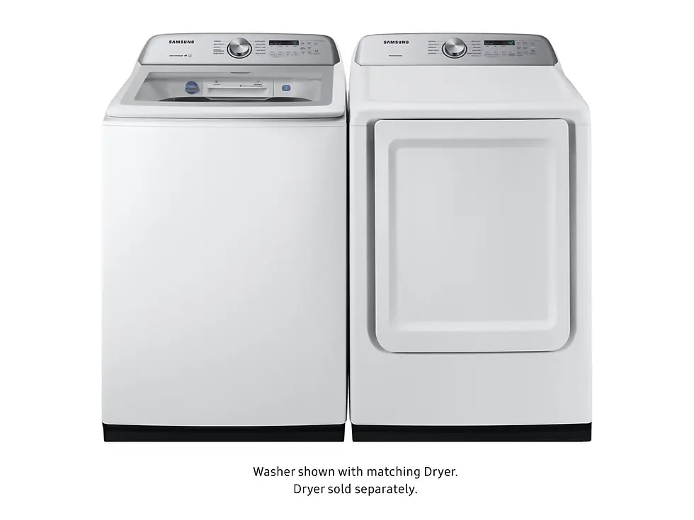Thumbnail: Samsung 5.0 cu. ft. Top Load Washer with Active Water Jet in White With Matching Dryer