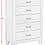 Thumbnail: "Makayla" 5 Drawers Bedroom Chest in Off White Dimensions Guide