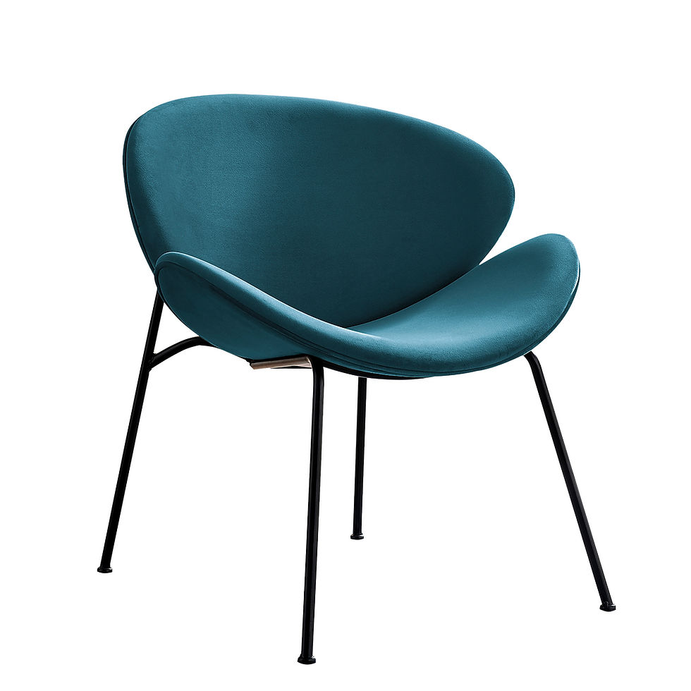 Thumbnail: Annie Turquoise Velvet Accent Chair Angle View