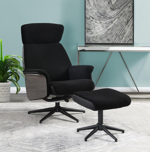 Black Chair With Ottoman