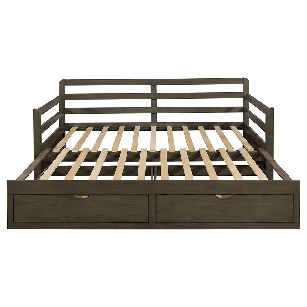 Miniatura: Sorrento Twin XL Daybed with 2 Drawer Storage in Grey Front View extended