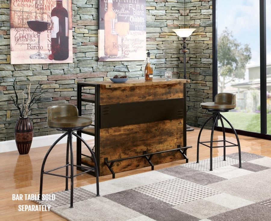 Miniatura: “FRED” STOOL GIRATORIO EN NOGAL Y PATA DE ACERO GRIS