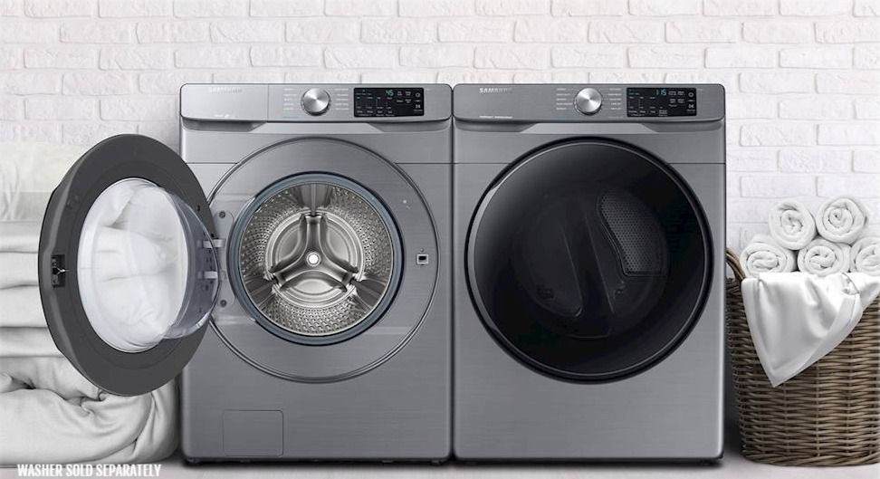 Thumbnail: "SAMSUNG" 7.5 CU FT DRYER WITH STEAM SANITIZE IN PLATINUM