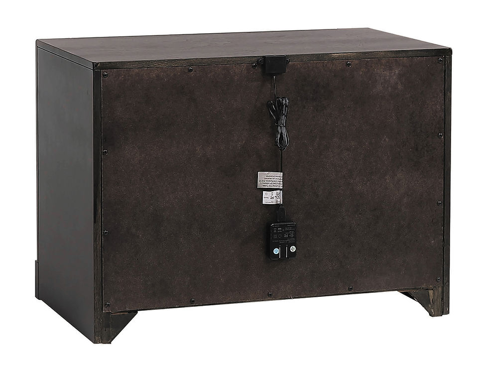Miniatura: "Azalia" Nightstand in Black and Walnut Finish Back View