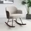 Miniatura: Paige Comfy Rocking Chair Upholstered in  Beige Bouclé Fabric Room Scene
