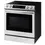 Thumbnail: Samsung Bespoke Slide in Electric Range in White Glass Left Angle View