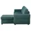 Miniatura: Samantha Upholstered Sleeper Sofa Sectional With Storage Chaise in Teal Side View
