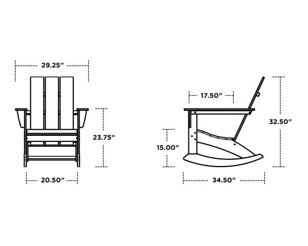 Thumbnail: "POLYWOOD" MODERN ADIRONDACK ROCKING CHAIR