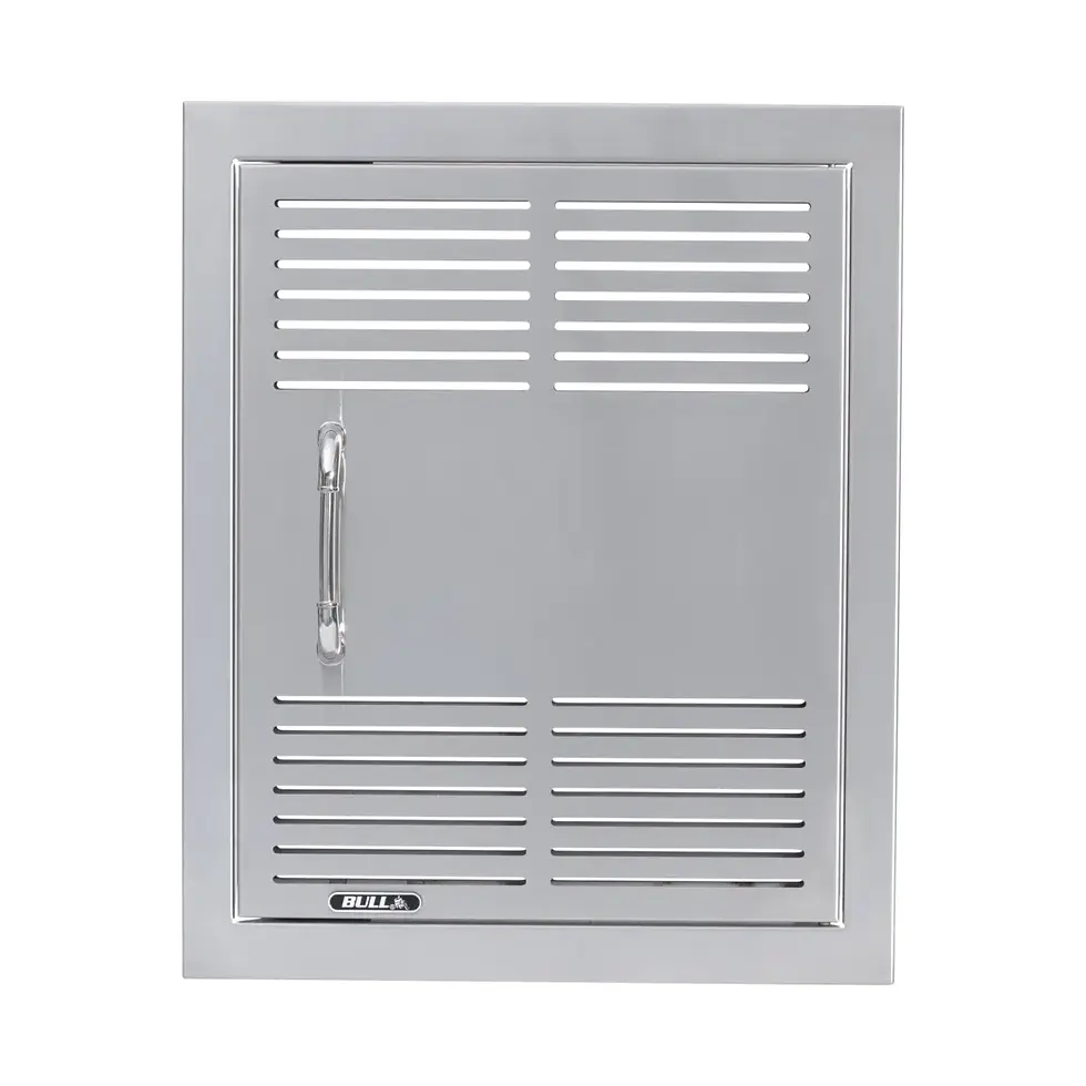 "Bull BBQ Dual Lined Stainless Steel Vented Vertical Door with Reveal front View