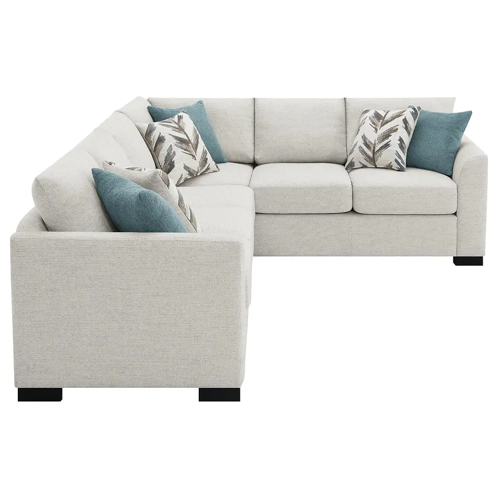 Thumbnail: Sectional with Sleeper in Light Grey Chenille Side View