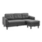 Betty Sectional Sofa Bed in Grey Fabric Angle View