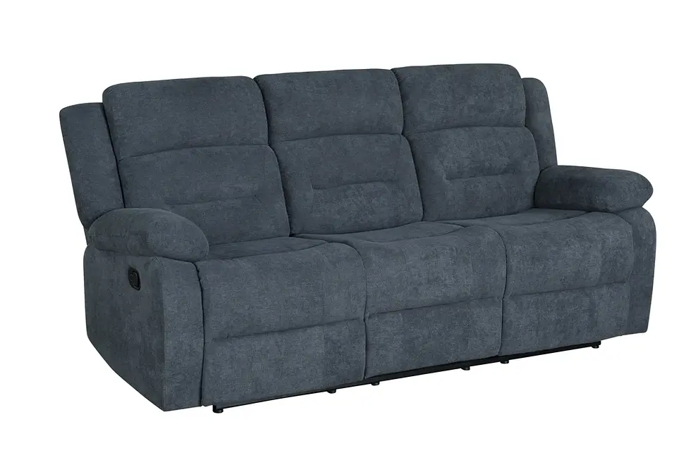 Thumbnail: Andrew Contemporary Grey Reclining Sofa Angle View