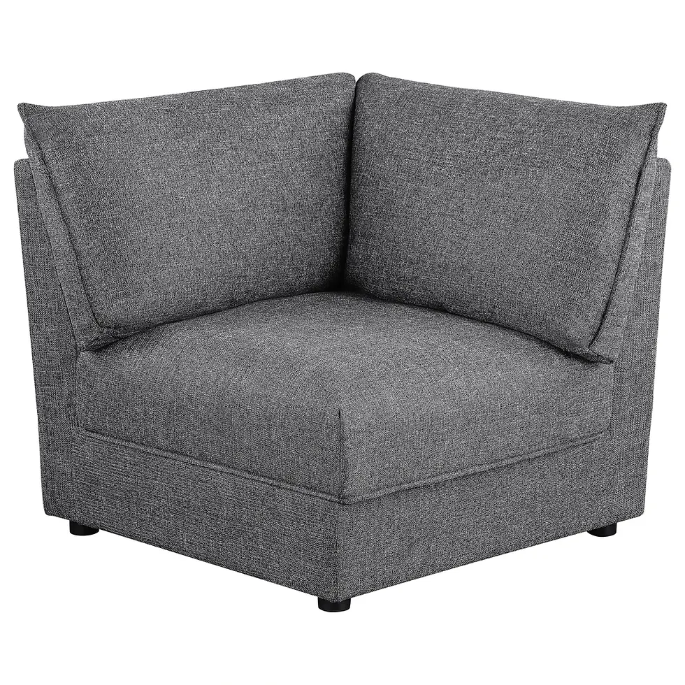 Miniatura: Sasha Corner Chair in Barely Black Fabric Angle View Silo