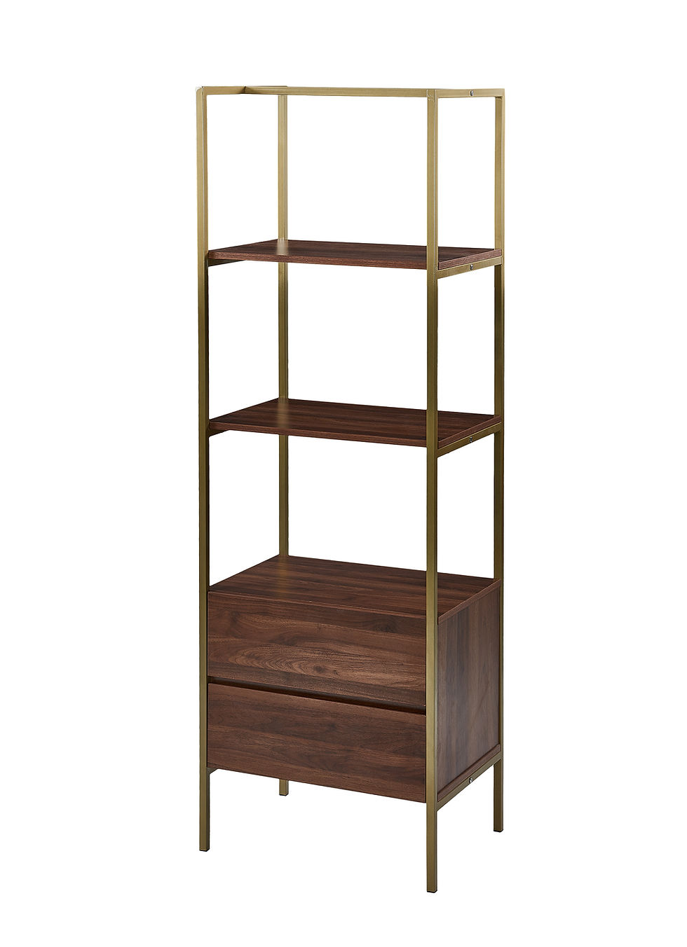 Thumbnail: "Jada" Shelf with 2 Drawers in Bronze