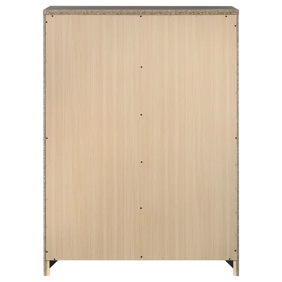 Miniatura: Baker Tall Chest Of Drawers in Brown And Light Taupe Back View Silo