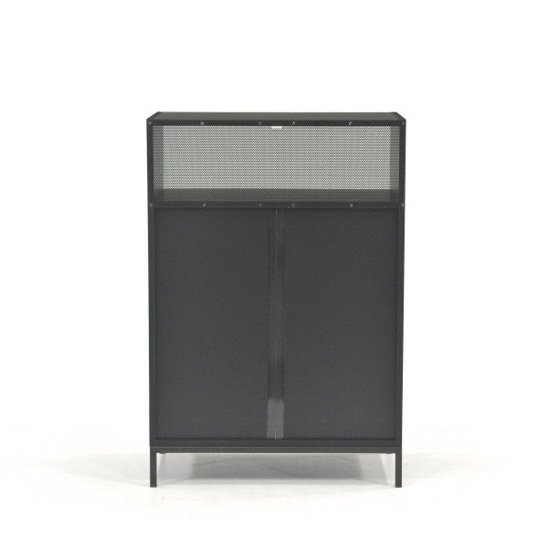 Miniatura: "Boulevard Café" Collection 3-Drawer Chest in Black and Vintage Oak Finish Back View