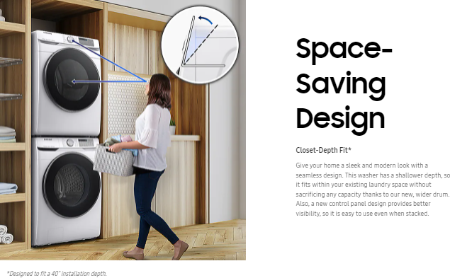 Thumbnail: “SAMSUNG” 4.5 FRONT LOAD WASHER WITH VIBRATION REDUCTION TECH IN WHITE