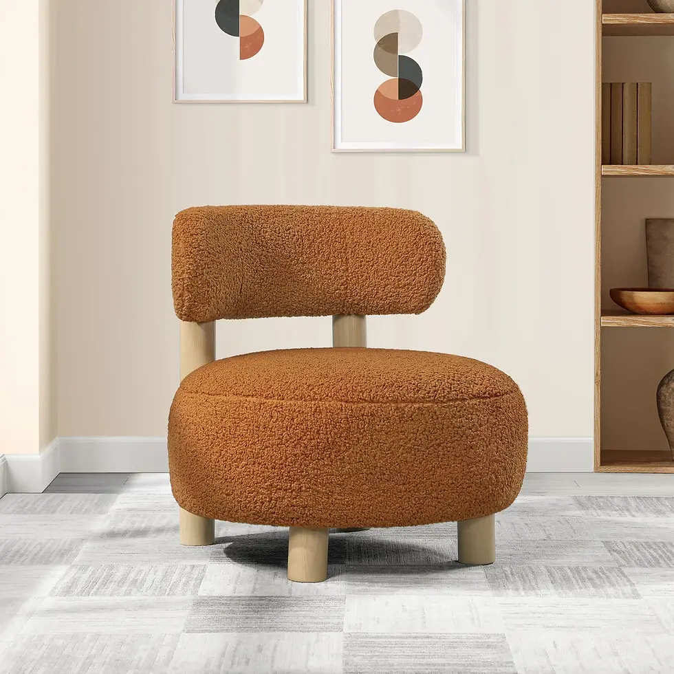 Zonie Modern Accent Chair in Boucle Fabric Room Scene