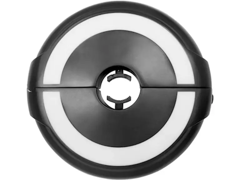 Halo Round Clamp LED Lights for Umbrellas in Black Top View