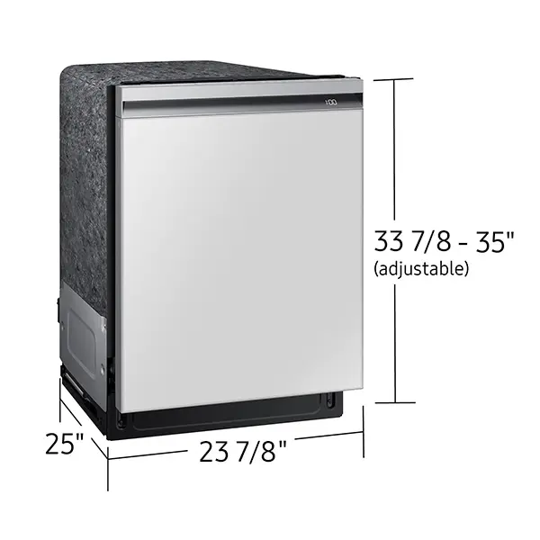 Miniatura: Bespoke White Glass Dishwasher Dimensions Outline