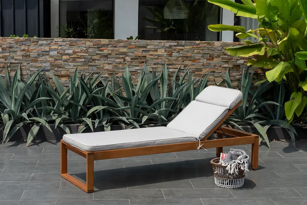 Martensville Solid Wood Outdoor Wheel Lounger Patio Scene