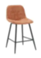 Merinda Counter Stool in Burnt Orange Fabric Angle View