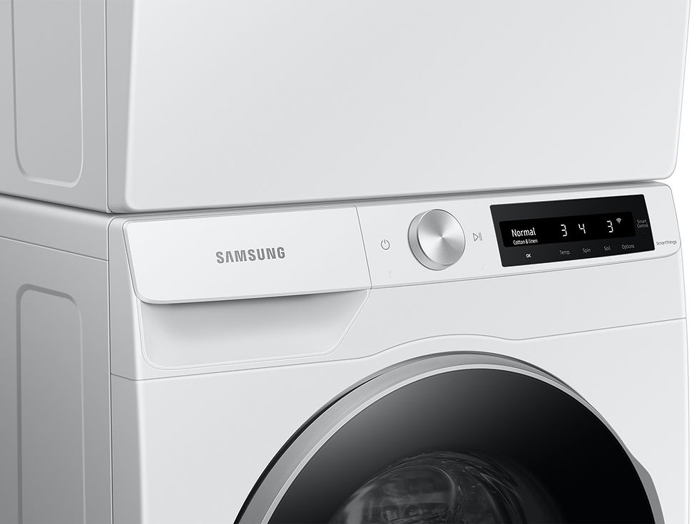 Thumbnail: Samsung Apartment Size Front Load Washer in White Stackable feature